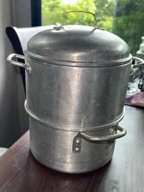 Vtg Leyse Product Aluminum 3 Piece Steamer 2 Quart Kitchen Campfire